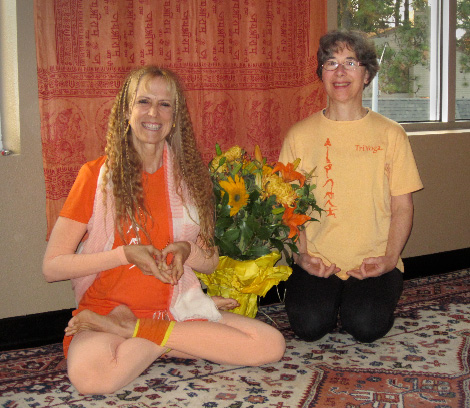 Latika with Yogini Kaliji during Kaliji's programs in Portland Nov 9-11, 2012